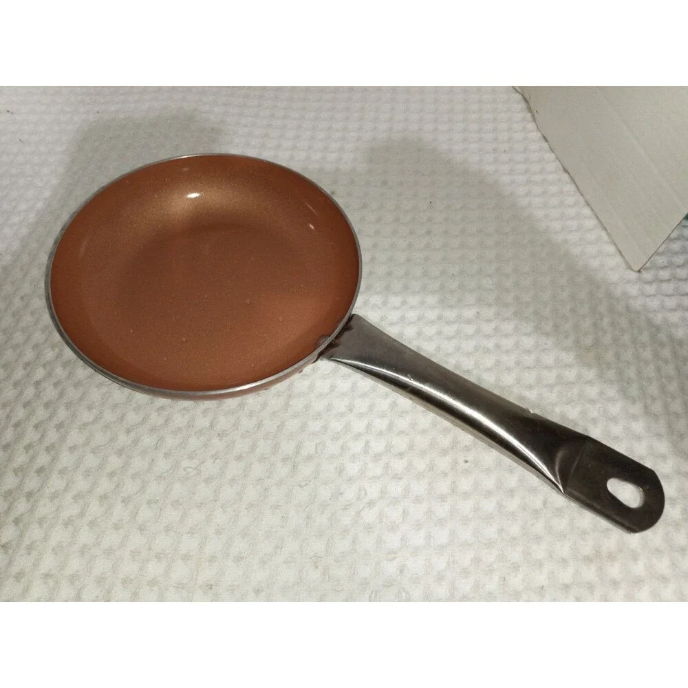 SHINEURI Copper Cookware 8 Inch Fly Pan with Handle Non Stick Pan Kitchen